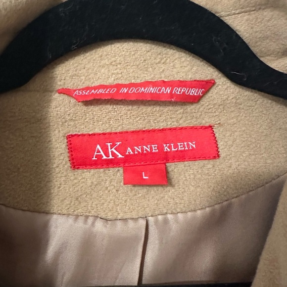 Anne Klein Camel Peacoat with Double Breasted Button Closure and Double Pockets - Picture 2 of 7